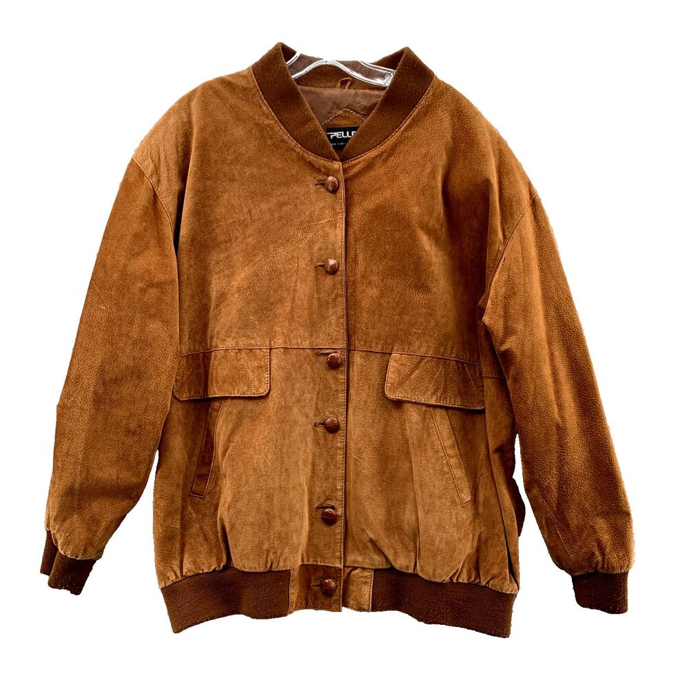 Brown Suede Bomber Jacket